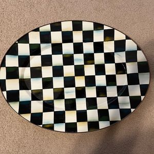 Mackenzie-Childs courtly checked medium oval platte